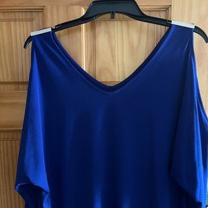 INC top short sleeve size XL royal blue